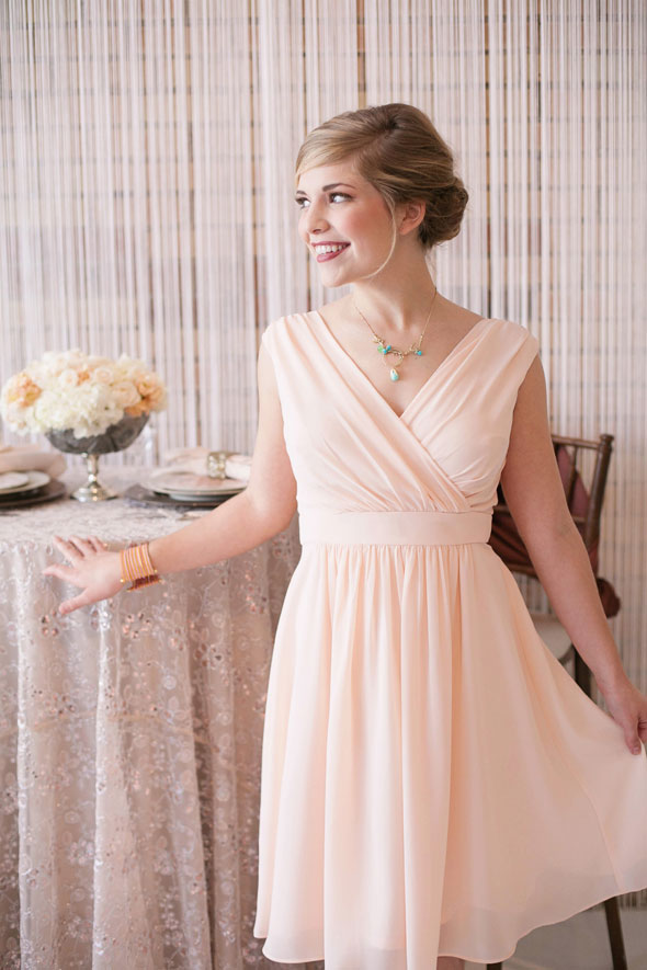 modest peach bridesmaid dresses