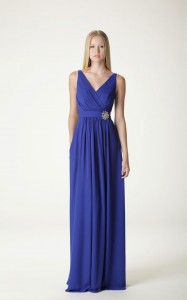 cobalt blue floor length bridesmaid dress from aria 2014 collection